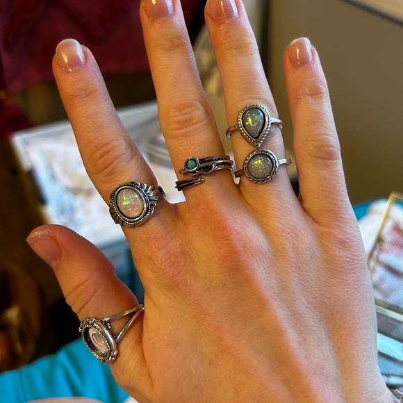 Silver rings set of 5 - Picture 1 of 4